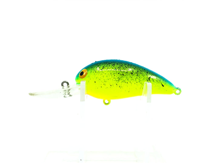 Bomber Model A 6A, Blue/Chartreuse/Black Speckles Color