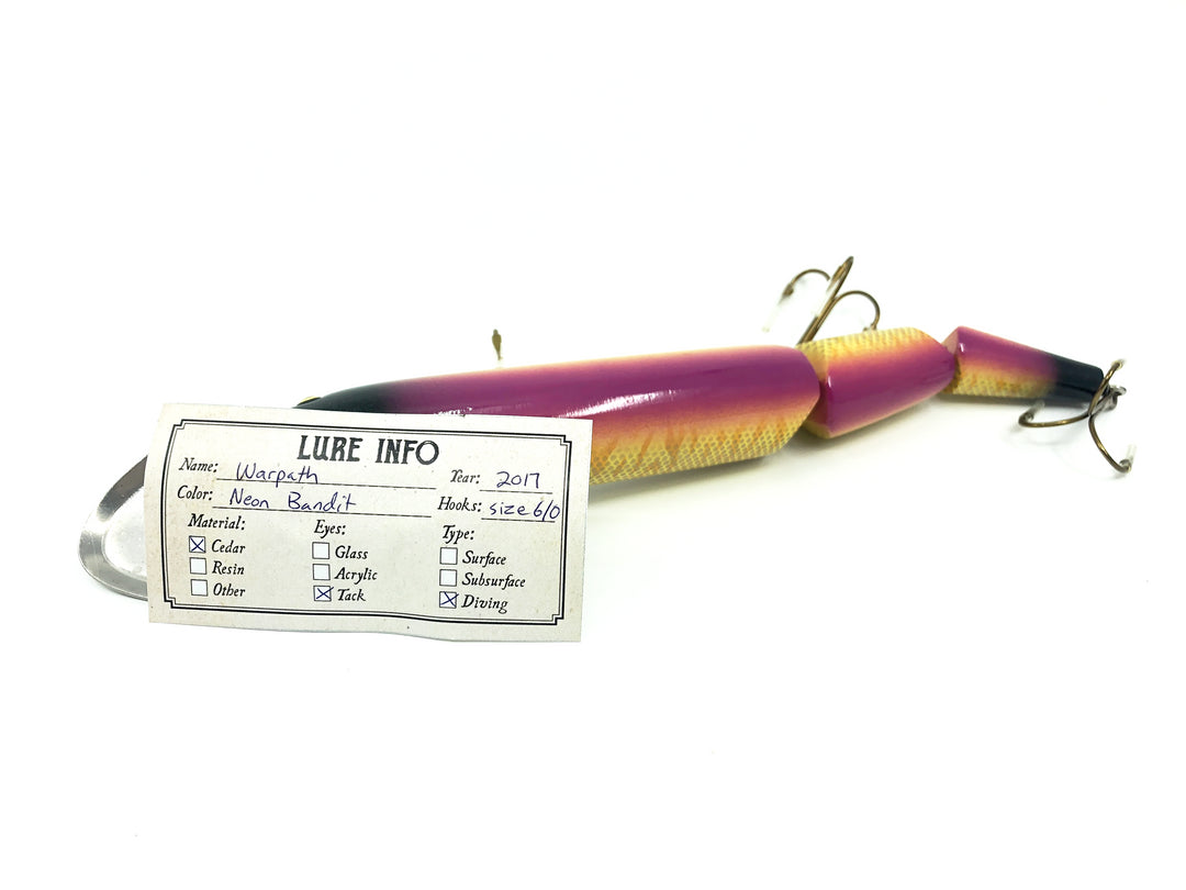 Chautauqua Warpath 12" Musky Lure, Neon Bandit Color