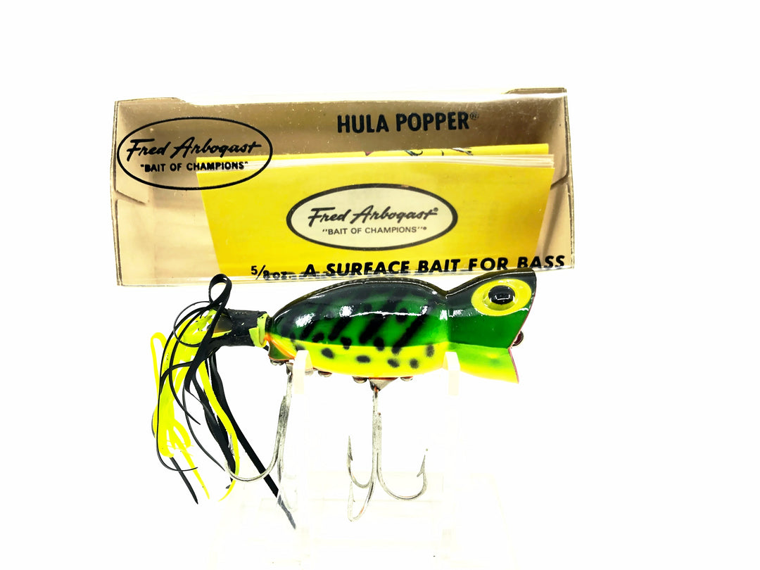 Arbogast Hula Popper 750, #115 Fire Tiger Color with Box