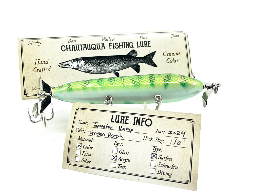 Chautauqua Topwater Vamp, Green Perch Color