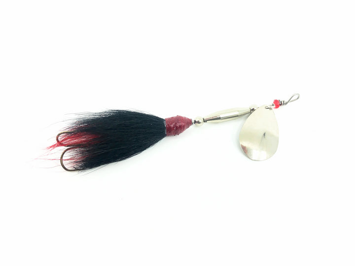 Pike Bucktail Spinner, Silver Blade/Black Tail Color - Indiana Blade