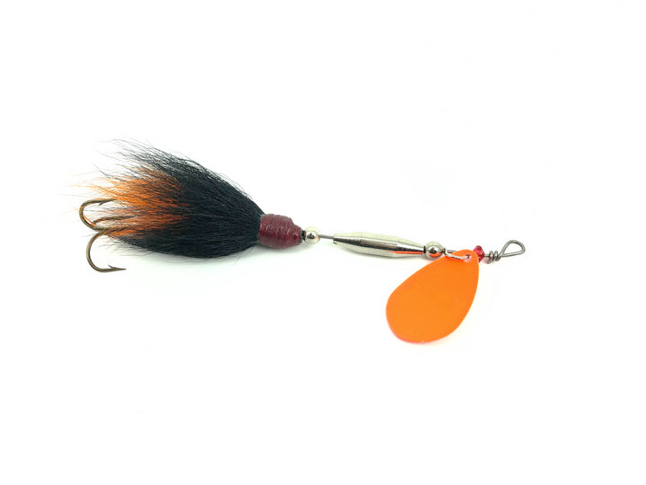 Pike Bucktail Spinner, Orange Blade/Black & Orange Tail Color - Colorado Blade