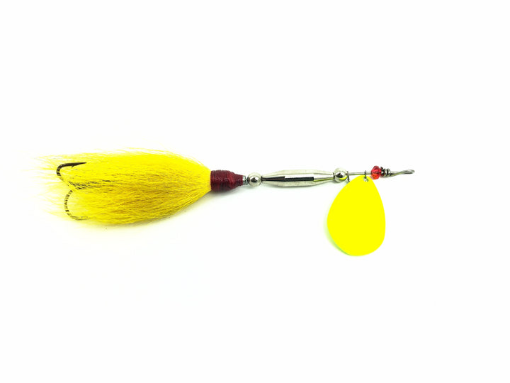 Pike Bucktail Spinner, Yellow Blade & Tail Color