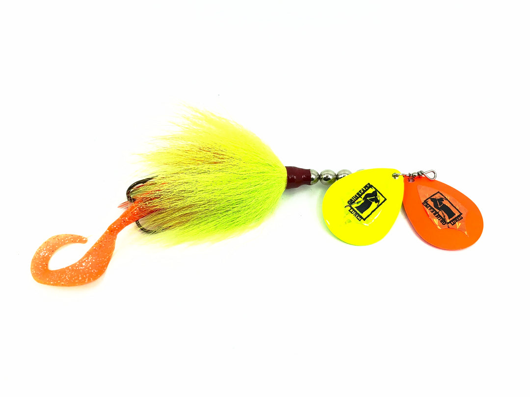 Grim Reaper Model 650 Double Flash Bucktail, Orange & Chartreuse Color