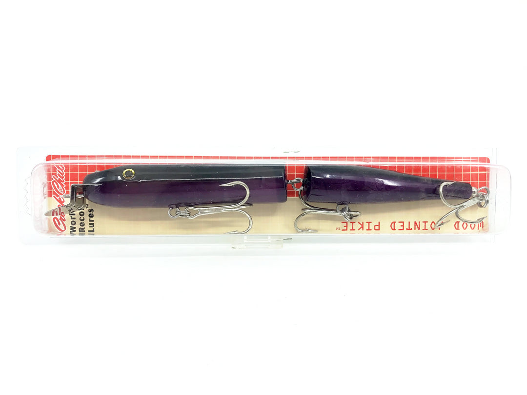 Creek Chub Wooden Giant Jointed Pikie 800, BLP Black Back Purple Color, New on Card Old Stock