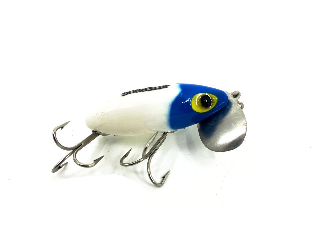 Arbogast Jitterbug 5/8oz, Blue Head/White Body Color