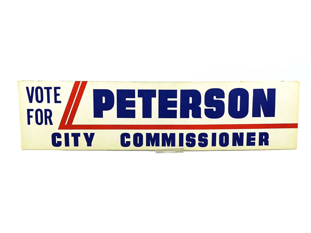 Vintage Vote For Peterson City Commissioner Sticker