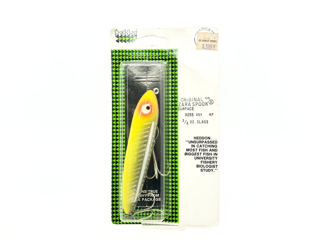 Heddon Original Zara Spook, XRY Yellow Shore Minnow Color New on Card