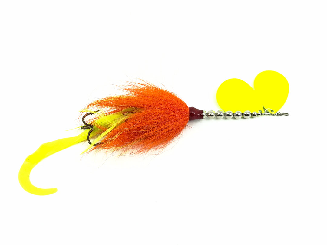 Grim Reaper Model 850 Double Flash Bucktail, Orange & Chartreuse Color