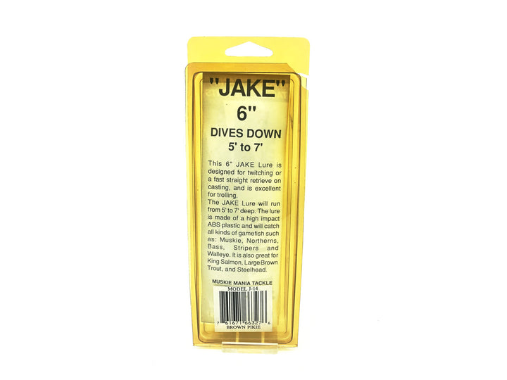 Jake 6" Musky Bait, Brown Pikie Color New on Card