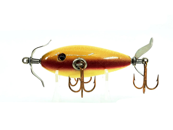 Contemporary 3 Hook Minnow, Yellow Crackleback/Red Line/White Color