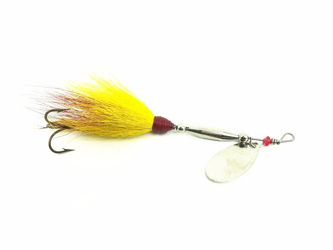 Pike Bucktail Spinner, Yellow/Red Color