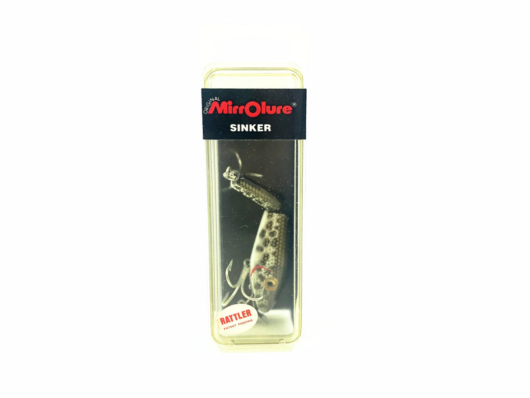 L & S 15R Rattlin Minnow, #21 White Belly Black Back & Speckles Color w/Box