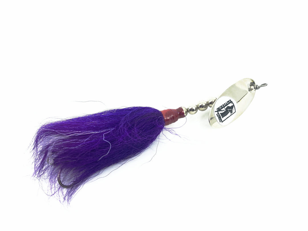 Grim Reaper Inline Spinner 1 2/5oz, Silver Blade/Purple Bucktail