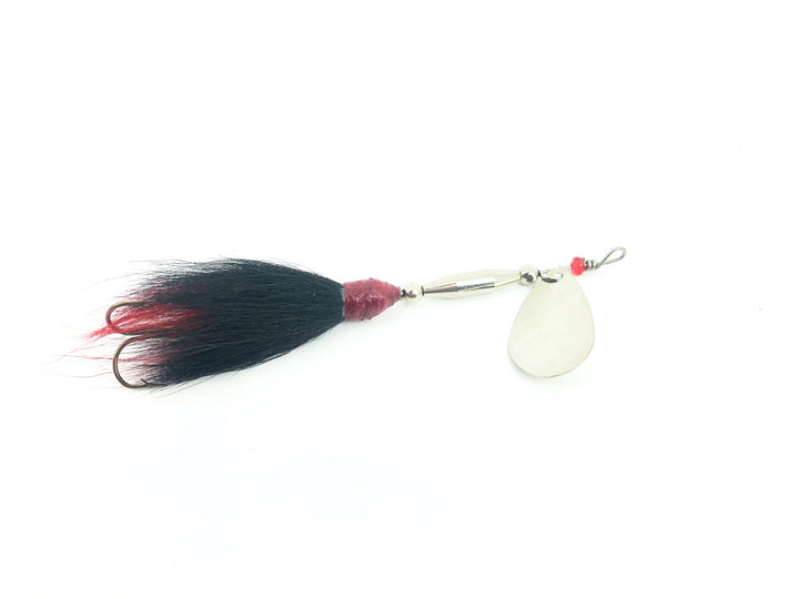 Pike Bucktail Spinner, Silver Blade/Black Tail Color - Indiana Blade