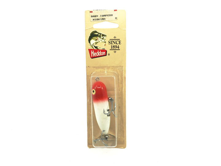 Heddon Baby Torpedo, RH Red Head/White Color New on Card