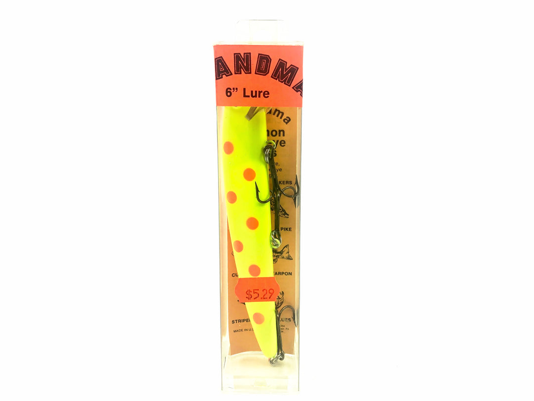 Grandma Classic 6", Yellow Fluorescent/Red Dots Color w/Box