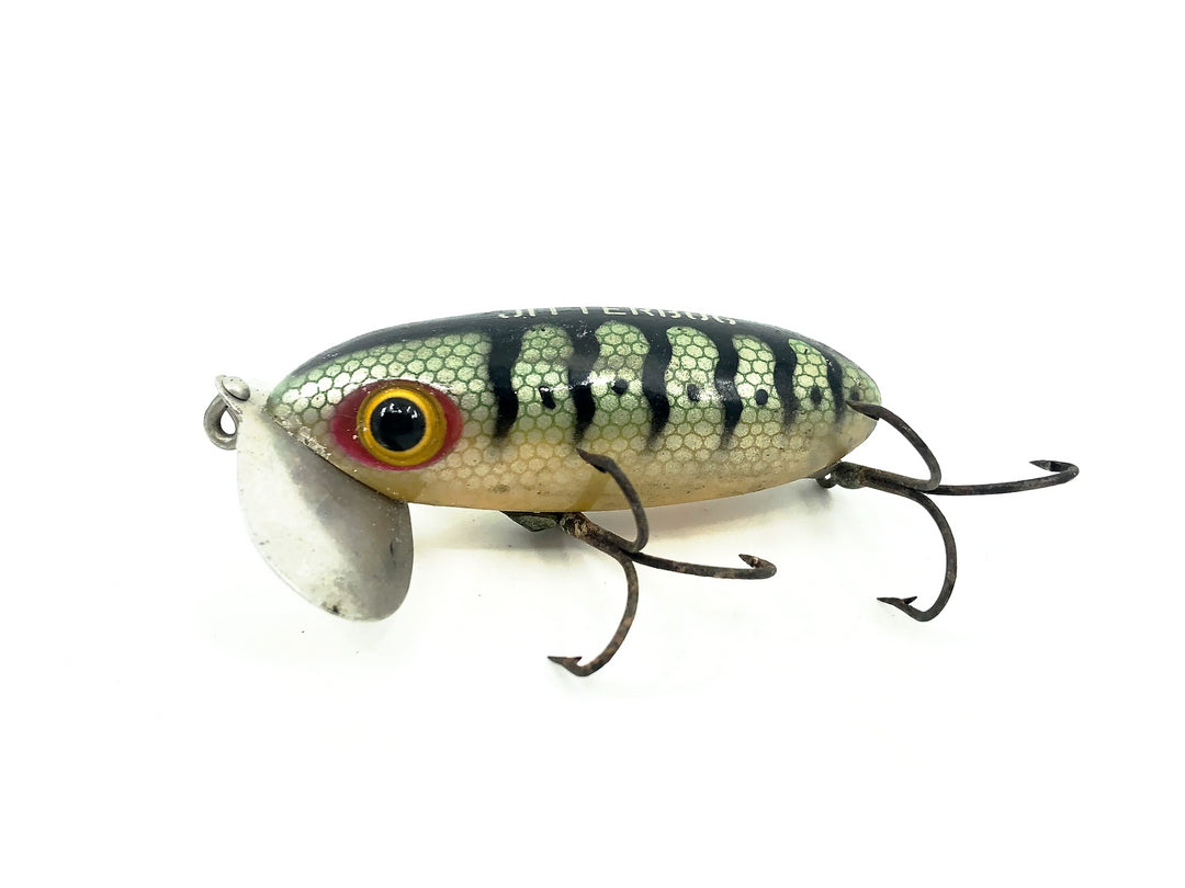 Arbogast Jitterbug 5/8oz, Perch Color, Vintage Bugged-Eyed Model