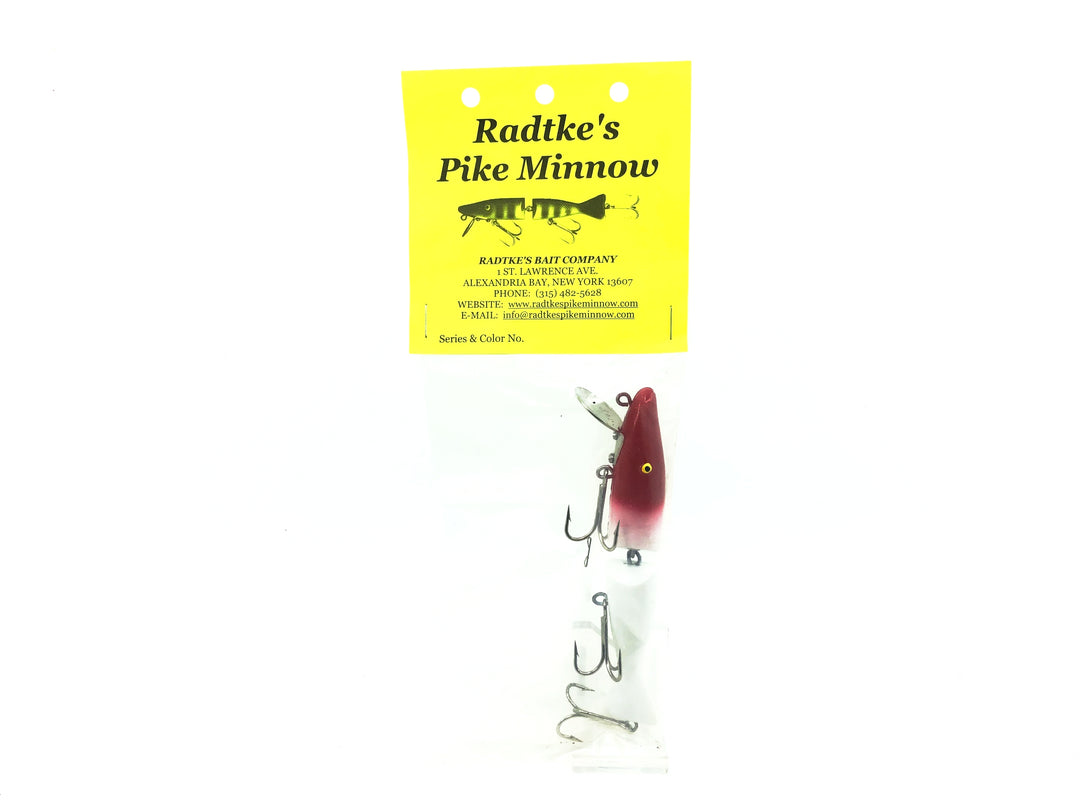 Radtke Pike Minnow, #217 Red & White Color on Card