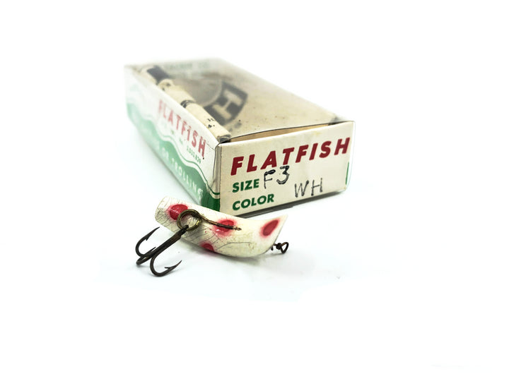 Vintage Helin Flatfish F3, WH White/Red Spots Color with Box