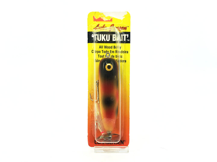 Luhr-Jensen Tuku Bait, Chartreuse Red/Black Dots Color with Card