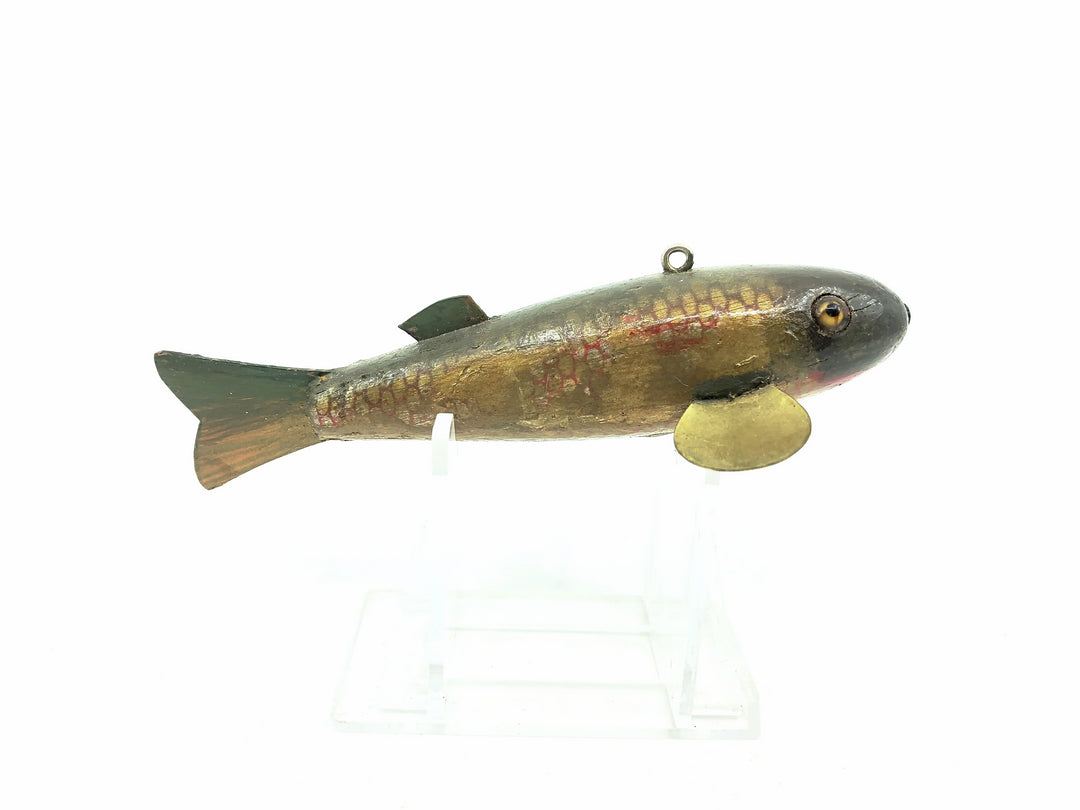 Contemporary Creek Chub Spearing Decoy, Pikie Scale Color