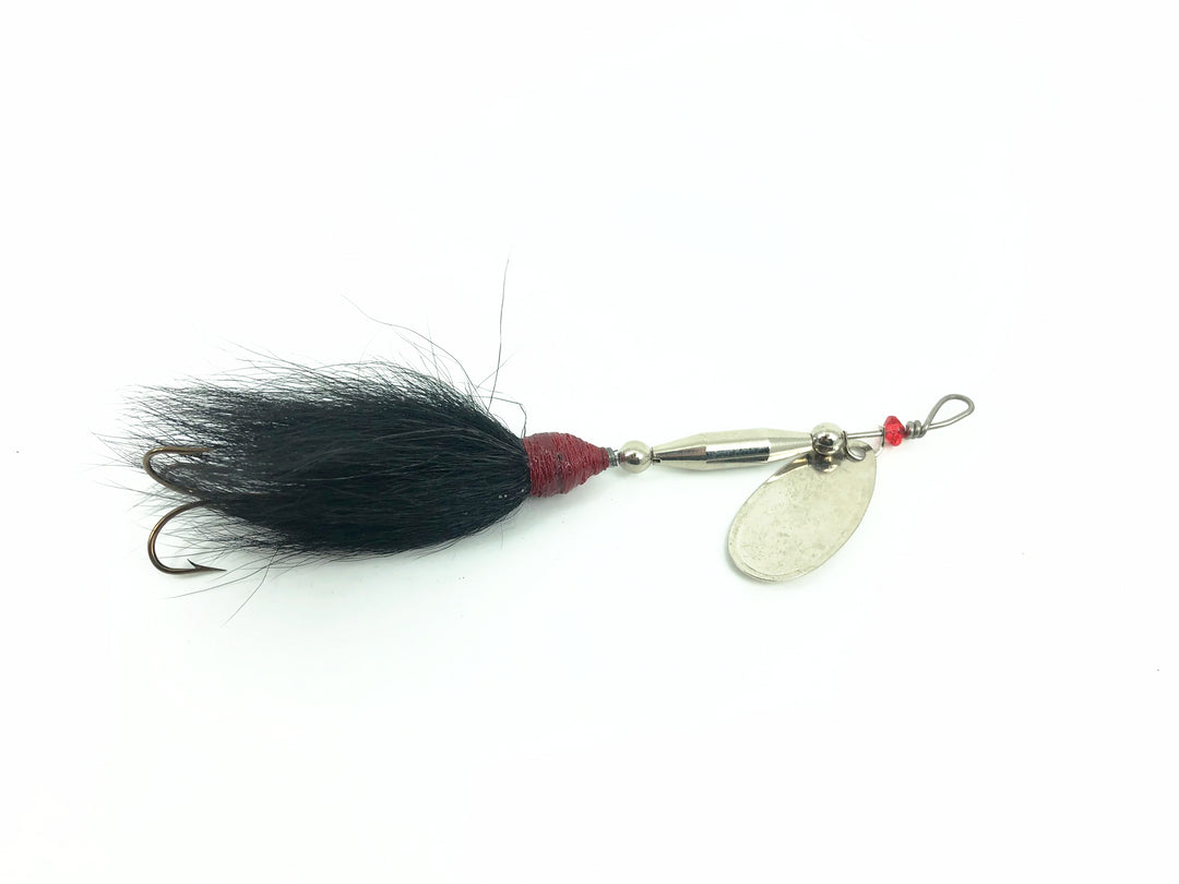 Pike Bucktail Spinner, Silver Blade/Black Tail Color - French Blade