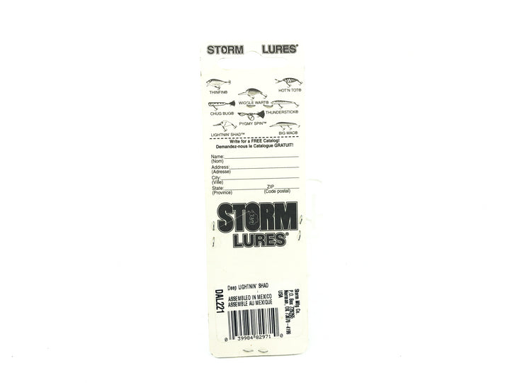 Storm Deep Lightnin' Shad DAL221, Firestorm Blue Color on Card