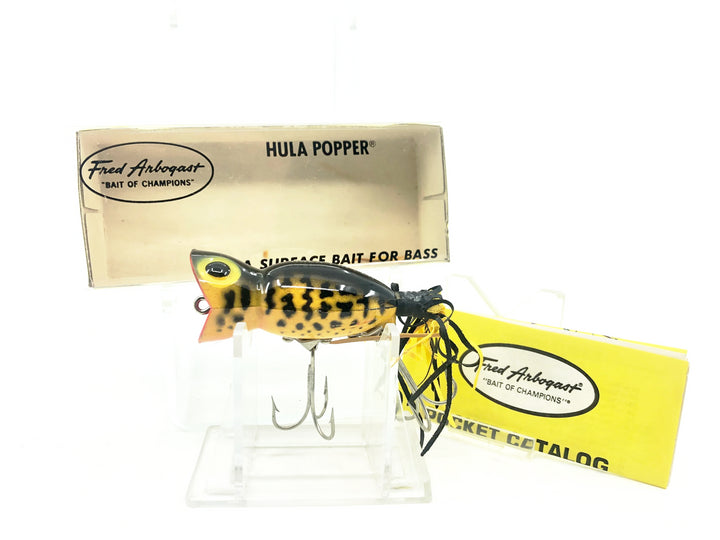 Arbogast Hula Popper 750, Yellow Coachdog Color with Box