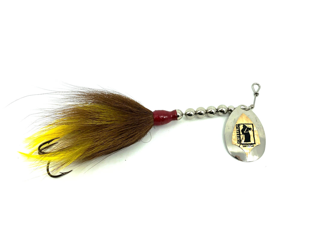 Grim Reaper Bucktail Spinner 9/10oz, Silver Blade/Brown & Yellow Bucktail