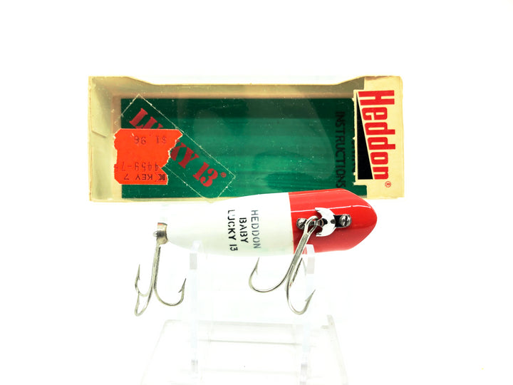 Heddon Baby Lucky 13, RH Red Head/White Body Color w/Box