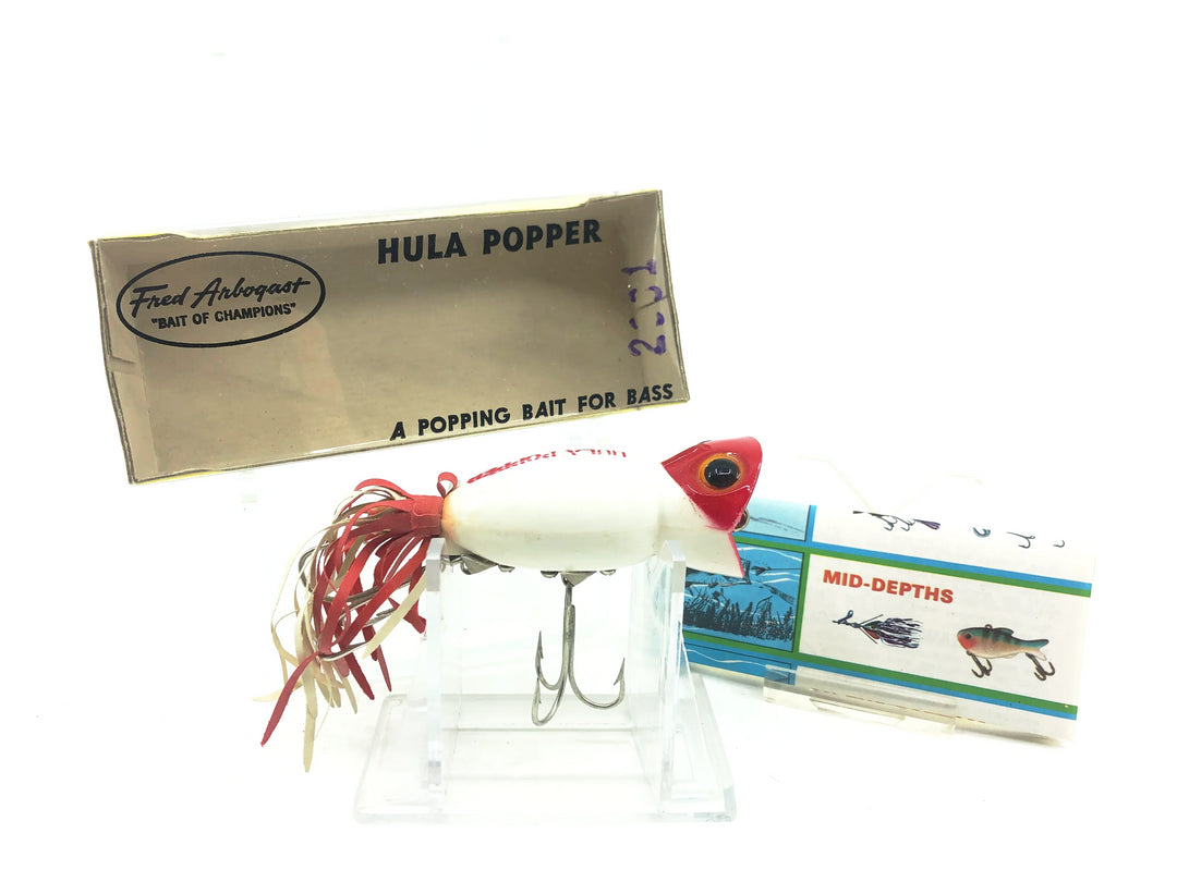 Arbogast Hula Popper 750, R Red/White Color with Box