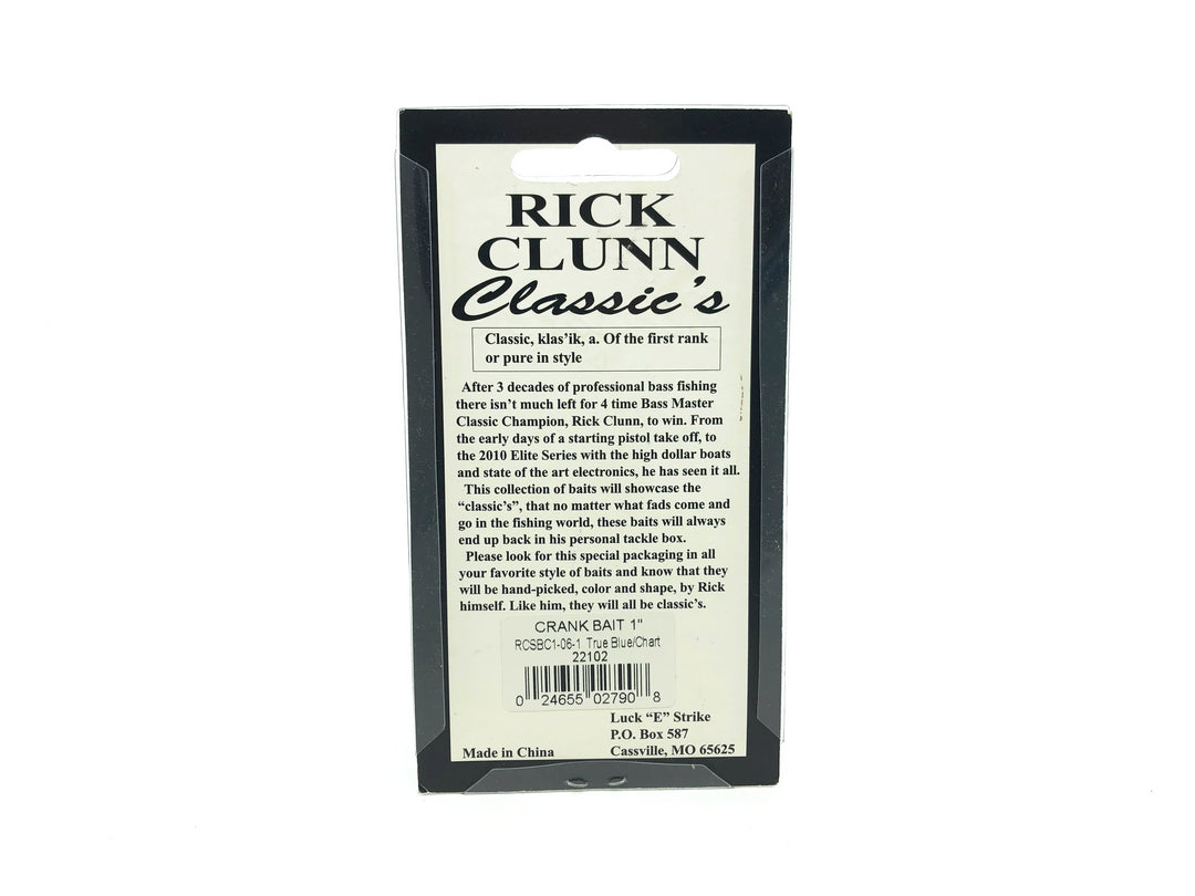 Rick Clunn Luck-E-Strike RC2 Series 2, True Blue/Chartreuse Color on Card