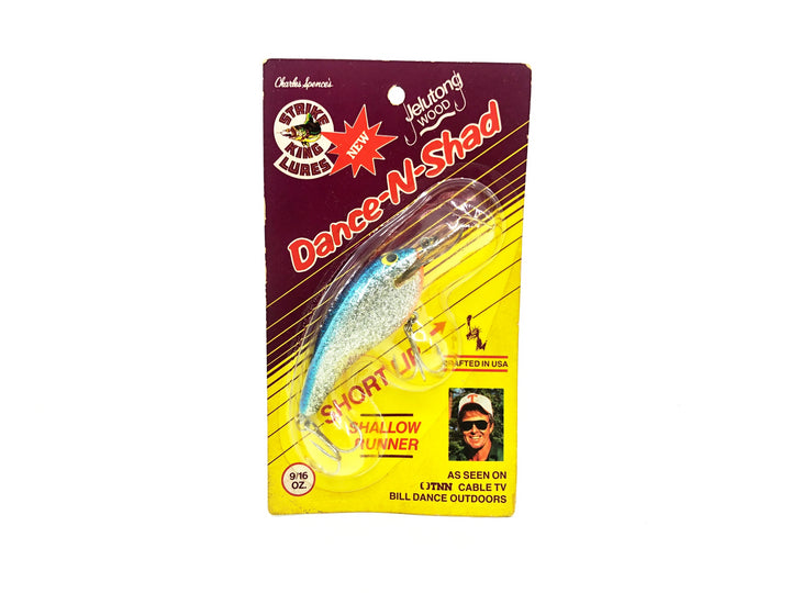 Strike King Dance-N-Shad 9/16oz DNS2 Shallow Runner, Silver Sparkles/Blue Back Color on Card