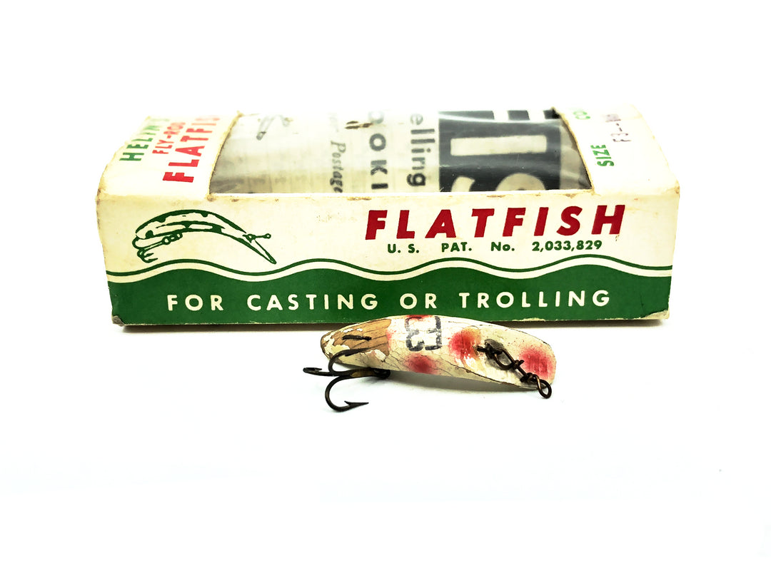 Vintage Helin Flatfish F3, WH White/Red Spots Color with Box