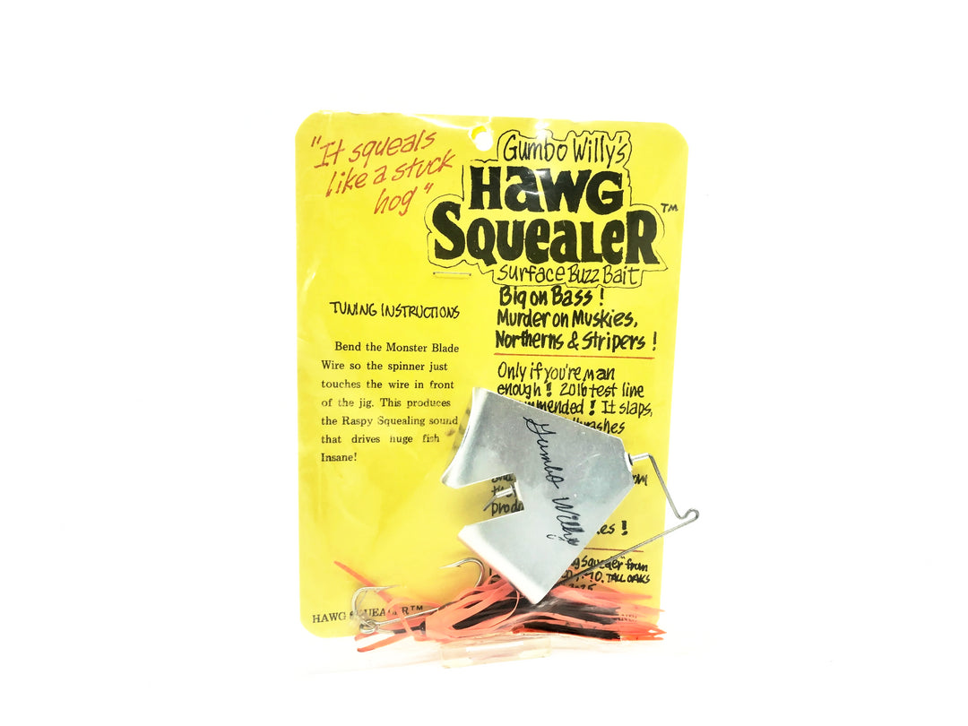 Gumbo Willy's Hawg Squealer Buzzbait, Orange/Brown Skirt on Card