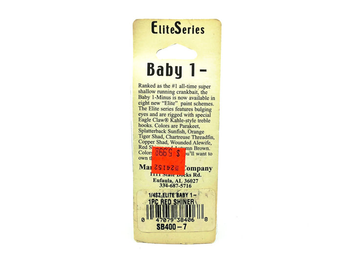 Mann's Elite Baby 1- Minus, Red Shiner Color on Card