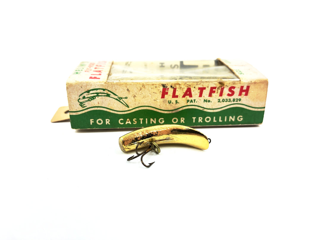 Vintage Helin Flatfish F3, GPL Gold Plated Color with Box