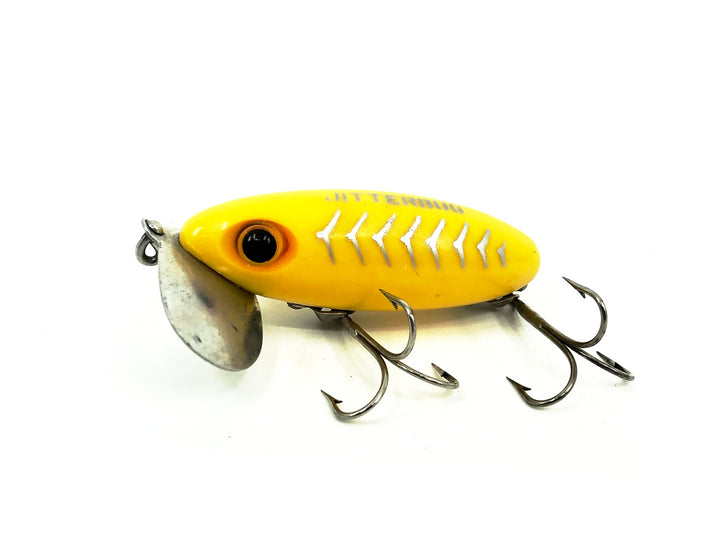 Arbogast Jitterbug 5/8oz, Yellow Shore Minnow Color, Vintage Bugged-Eyed Model