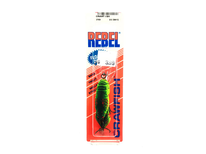 Rebel Big Craw, Chartreuse Crawfish Color on Card