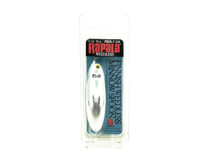 Rapala Minnow Spoon Weedless RMS-7, CH Chrome Color on Card