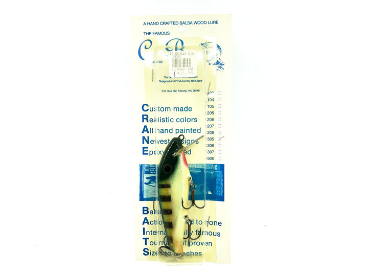 Crane 305 Musky Bait, Perch/White Belly Color on Card