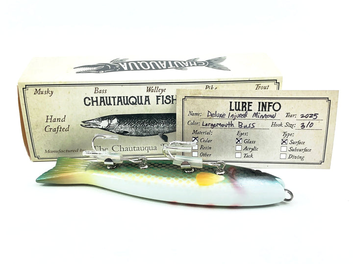 Chautauqua Deluxe Injured Minnow, Largemouth Bass Color