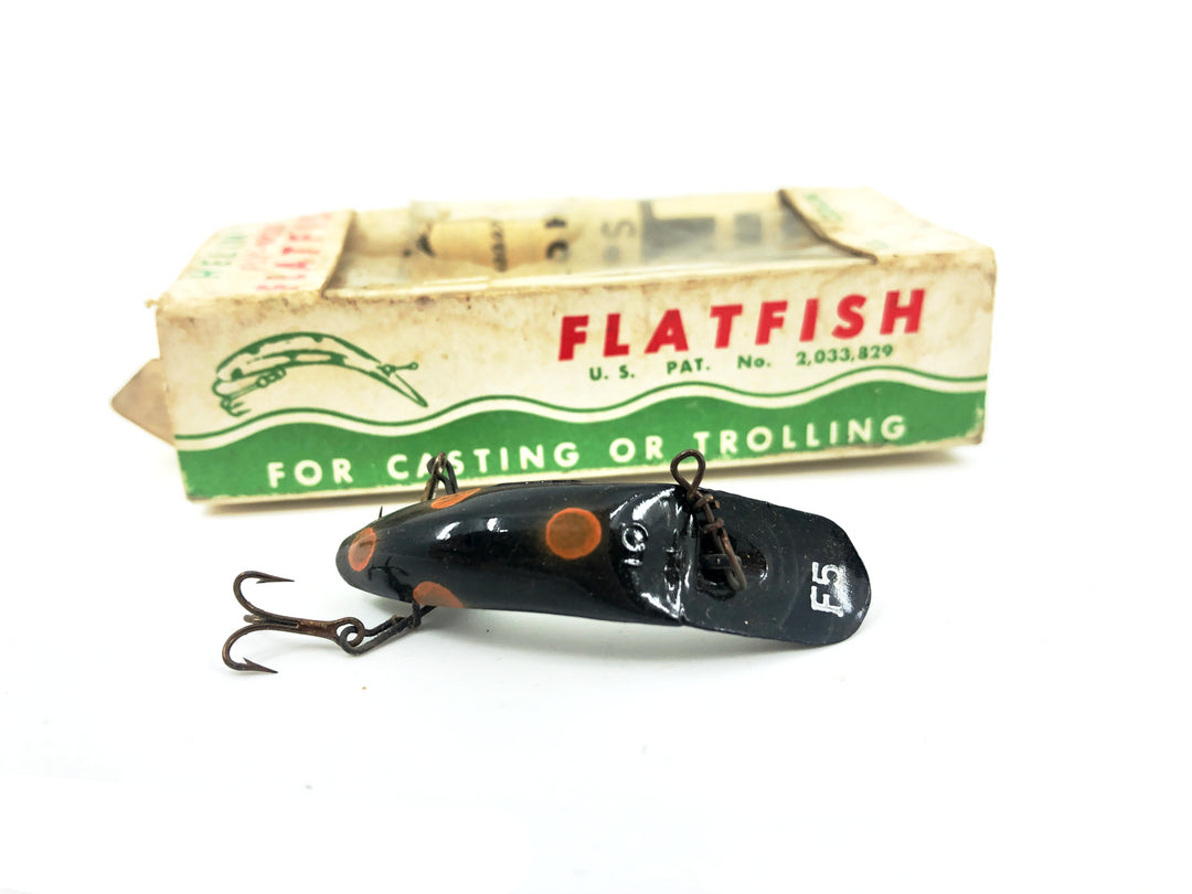 Vintage Helin Flatfish F5, BL Black/Orange Spots Color with Box