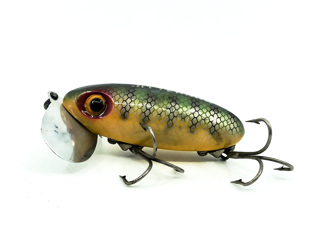 Arbogast Jitterbug 5/8oz, Perch Color, Vintage Bugged-Eyed Model