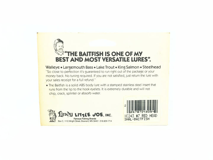 Lindy Baitfish Shallow Diver, Red Head Color on Card