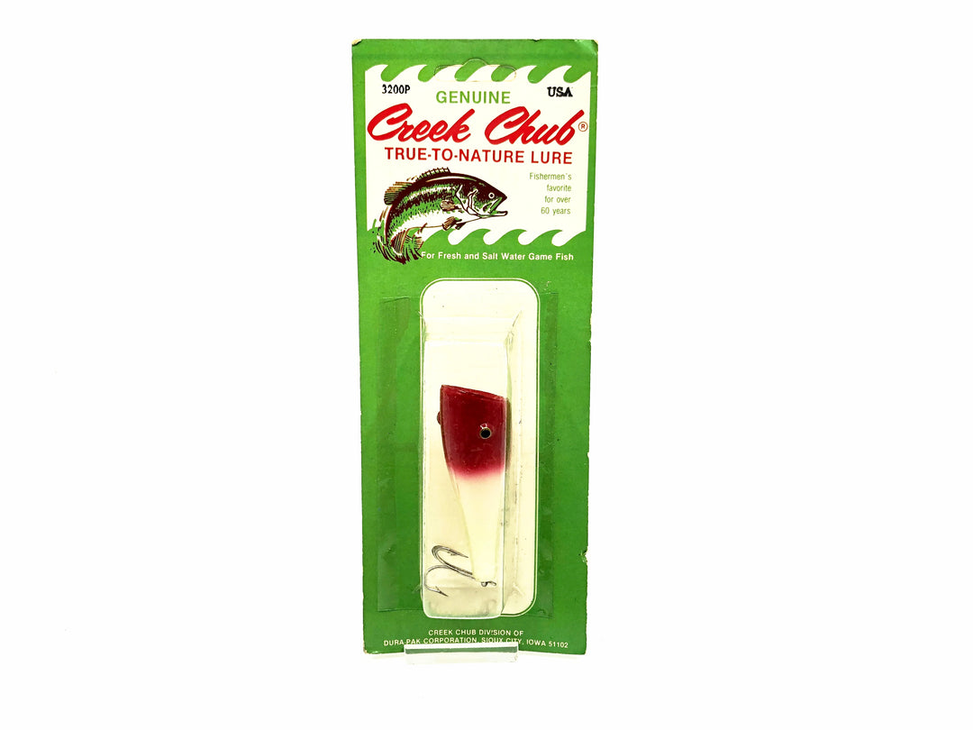 Creek Chub Plunker 3200P, Red/White Color on Card