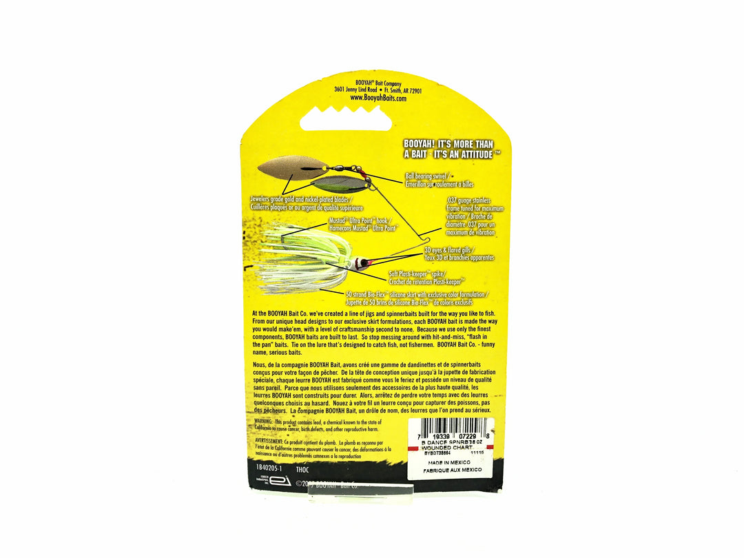 Booyah Bait Co. Booyah Blade 3/8oz, Wounded Chartreuse Color on Card