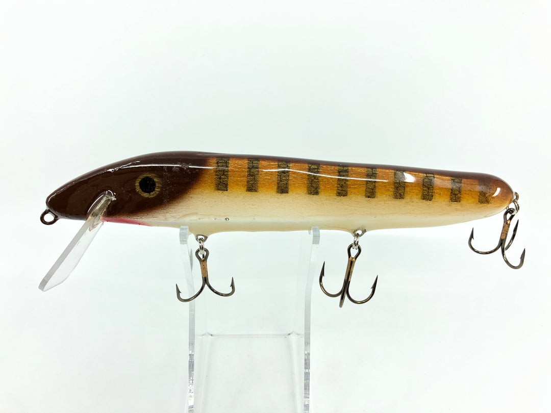 Crane 208 Musky Lure, Brown Perch/White Belly Color.