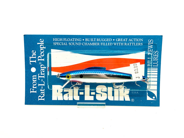 Bill Lewis Rat-L-Stik, #25B Chrome/Blue Back Color on Card